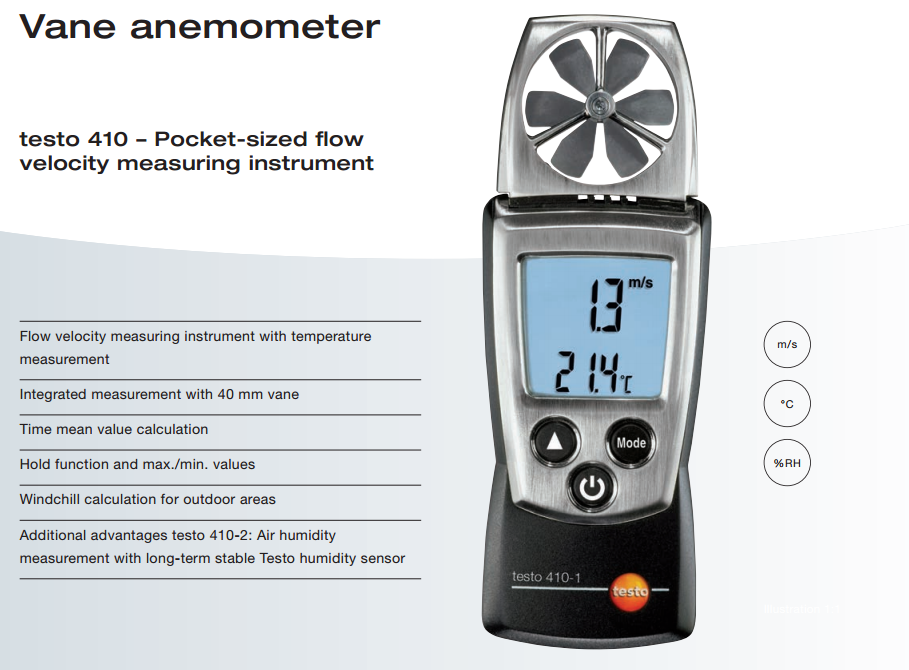 德國testo 410-1 - 葉輪風速測量儀