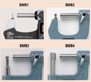 球型 - 圓柱型測砧壁厚千分尺
