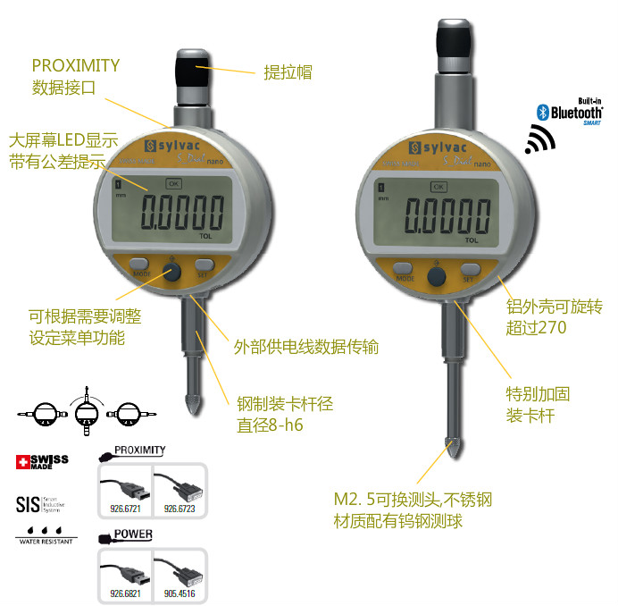 瑞士Sylvac原裝進口S_Dial WORK萬分表結(jié)構(gòu)說明