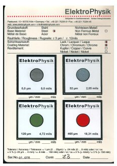 涂層厚度標(biāo)準(zhǔn)片