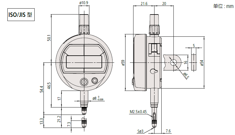 日本三豐mitutoyo百分表 543-505b尺寸