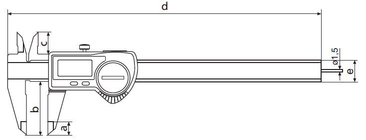 數(shù)顯卡尺16EWR-C尺寸